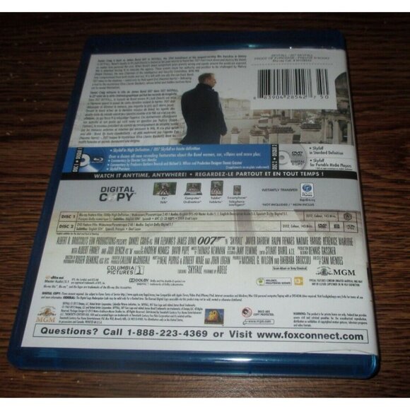 007 Skyfall (James Bond) (Blu-ray/DVD, 2013, 2-Disc Set) w/ slip cover - Picture 5 of 5